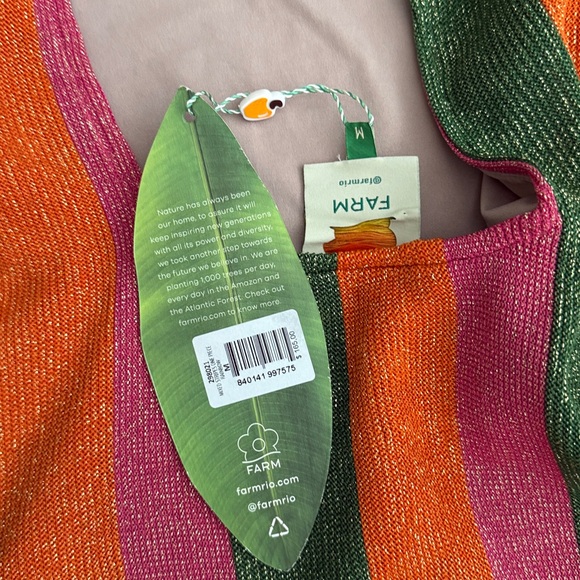 Farm Rio Shimmer Stripe Swimsuit Size Mediun NWT - Picture 2 of 9